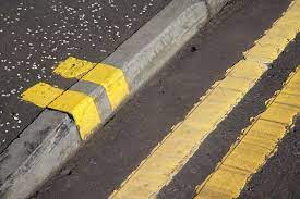 yellow lines on the pavement