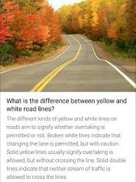 road yellow lines and white lines
