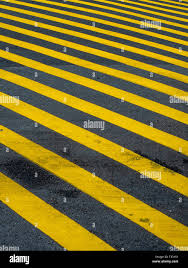 yellow stripes on road