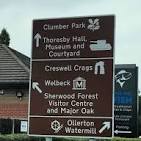 brown road signs