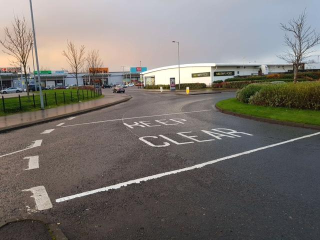 keep clear road markings