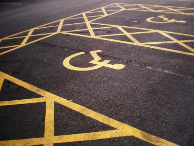 double yellow disabled badge