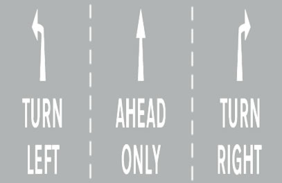 one way road markings