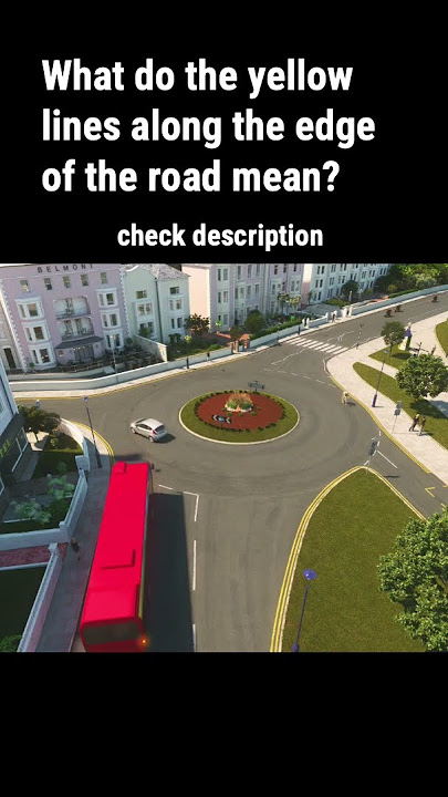 yellow lines on road before roundabout